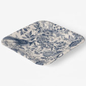 ヴィンテージフランスのブルートイルフルーリー ペーパープレート (傾斜あり)