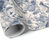 ヴィンテージフランスのブルートイルフルーリー ラッピングペーパー (ロールコーナー)