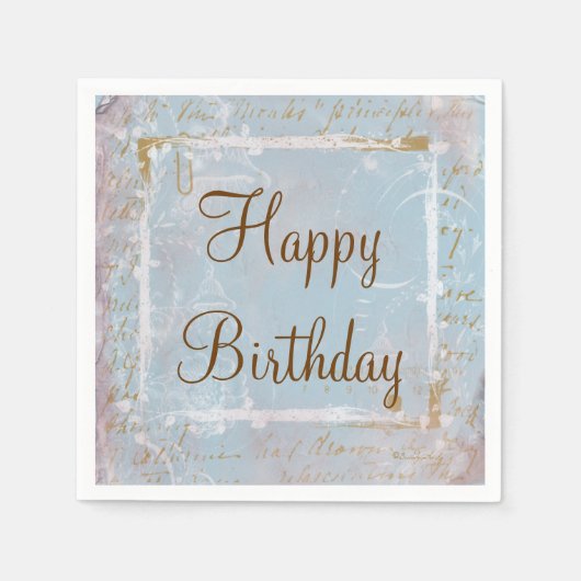 ヴィンテージフランスのブルートワカスタムイル紙ナプキンス スタンダードカクテルナプキン (正面)