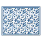 ヴィンテージフランスのブルーフローラトイル テーブルクロス (正面(横))