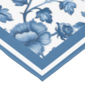 ヴィンテージフランスのブルーフローラトイル テーブルクロス (アングル)