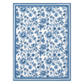 ヴィンテージフランスのブルーフローラトイル テーブルクロス (正面)