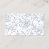 ヴィンテージフランスのブルーフローラトワールブライダルレシピ エンクロージャーカード (裏面)