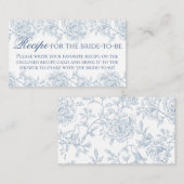 ヴィンテージフランスのブルーフローラトワールブライダルレシピ エンクロージャーカード (正面/裏面)