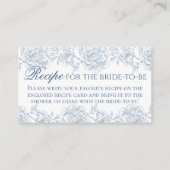ヴィンテージフランスのブルーフローラトワールブライダルレシピ エンクロージャーカード (正面)