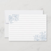 ヴィンテージフランスのブルーフローラトワールレシピカード 招待状 (裏面)