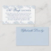 ヴィンテージフランスのブルーフローラトワールNoラップシャワー エンクロージャーカード (正面/裏面)