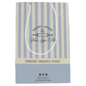 ヴィンテージフランスのブルーベーカリービジネスロゴブランド ミディアムペーパーバッグ (正面)
