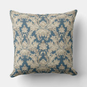 ヴィンテージフランスのブルー素朴ウッドダエレガントマスク クッション (裏面)