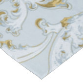 ヴィンテージフランスのブルー金ゴールドスクロエレガントールシック テーブルクロス (アングル)