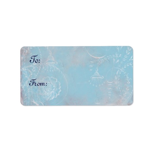 ヴィンテージフランスのブルーToileカスタム Labelsスタンプ ラベル (正面)