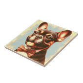 ヴィンテージフランスのブル絵画ドッグポートレート タイル (側面)