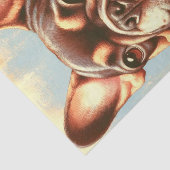 ヴィンテージフランスのブル絵画ドッグポートレート 薄葉紙 (詳細)