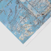 ヴィンテージフランスのブ素朴ルーブラウンフローラ切り離し 薄葉紙 (詳細)