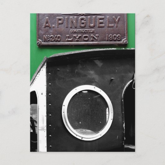 ヴィンテージフランスのプラーク1909蒸気機関はがき ポストカード (正面)