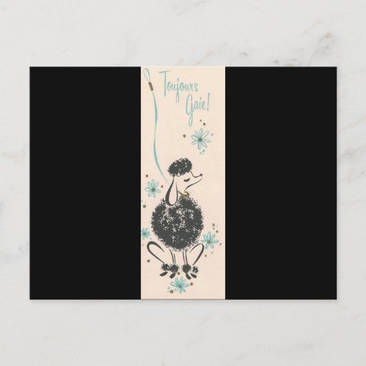 ヴィンテージフランスのプードル ポストカード (正面)