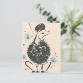 ヴィンテージフランスのプードル ポストカード (スタンド正面)