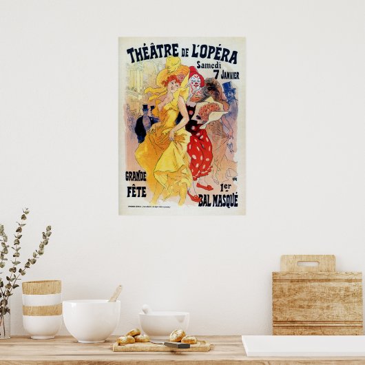 ヴィンテージフランスのベル・エポケ仮面舞踏会 ポスター (キッチン)