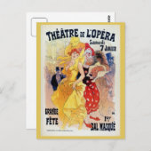 ヴィンテージフランスのベル・エポケ仮面舞踏会 ポストカード (正面/裏面)