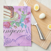 ヴィンテージフランスのベーカリーチョコレートケーキ広告 キッチンタオル (四つ折り)