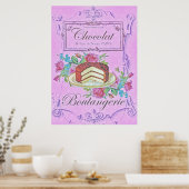 ヴィンテージフランスのベーカリーチョコレートケーキ広告 ポスター (キッチン)