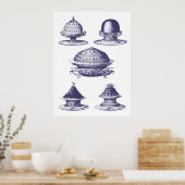 ヴィンテージフランスのベーカリーペストリーショップサイン – ケーキ ポスター (キッチン)