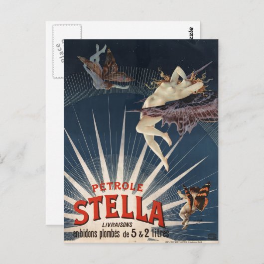 ヴィンテージフランスのペトロステラ(ステラガソリン) ポストカード (正面/裏面)