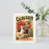 ヴィンテージフランスのホットチョコレート飲料 ポストカード (スタンド正面)