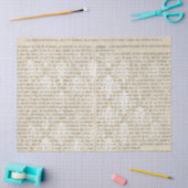 ヴィンテージフランスのホワイトダマスクの新聞切り離し 薄葉紙 (クラフト)