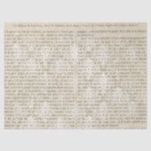 ヴィンテージフランスのホワイトダマスクの新聞切り離し 薄葉紙 (正面)