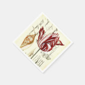 ヴィンテージフランスのボタニカルチューリップパリティーパーティー スタンダードカクテルナプキン (角)