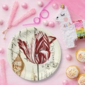 ヴィンテージフランスのボタニカルチューリップパリティーパーティー ペーパープレート (パーティー)