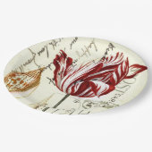 ヴィンテージフランスのボタニカルチューリップパリティーパーティー ペーパープレート (アングル)