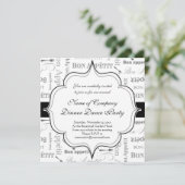 ヴィンテージフランスのボンアペティット白黒 招待状 (スタンド正面)