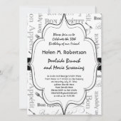 ヴィンテージフランスのボンアペティット白黒 招待状 (裏面)