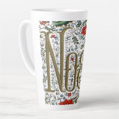 ヴィンテージフランスのポインセチアjoyeux noel カフェラテマグ (左アングル)