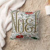 ヴィンテージフランスのポインセチアjoyeux noel クッション (ブランケット)