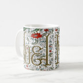 ヴィンテージフランスのポインセチアjoyeux noel コーヒーマグカップ (正面左)