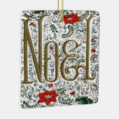 ヴィンテージフランスのポインセチアjoyeux noel セラミックオーナメント (右)