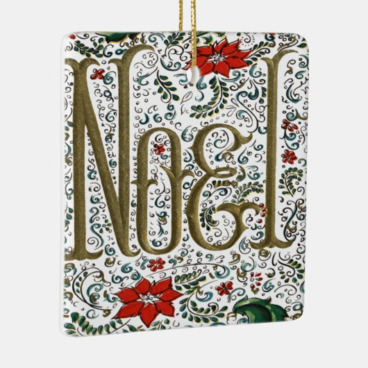 ヴィンテージフランスのポインセチアjoyeux noel セラミックオーナメント (右)