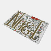 ヴィンテージフランスのポインセチアjoyeux noel ドアマット (アングル)