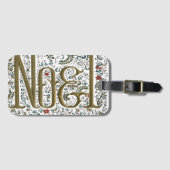 ヴィンテージフランスのポインセチアjoyeux noel ラゲッジタグ (正面横)