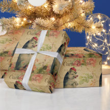 ヴィンテージフランスのポストカードピグ付きクラウンフローラ