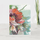 ヴィンテージフランスのポピフラワーありがとう カード (正面)