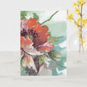 ヴィンテージフランスのポピフラワーありがとう カード (黄色い花)