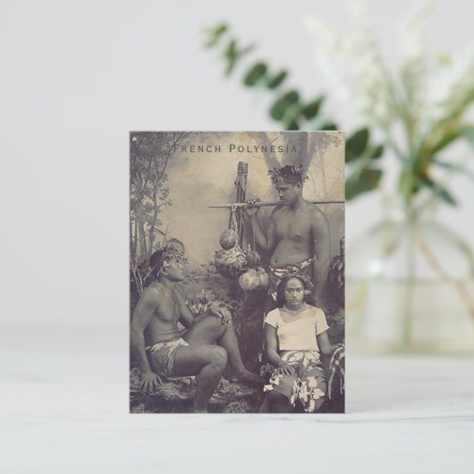 ヴィンテージフランスのポリネシア旅行はがき ポストカード (スタンド正面)
