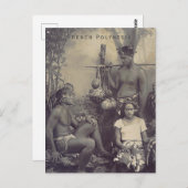 ヴィンテージフランスのポリネシア旅行はがき ポストカード (正面/裏面)