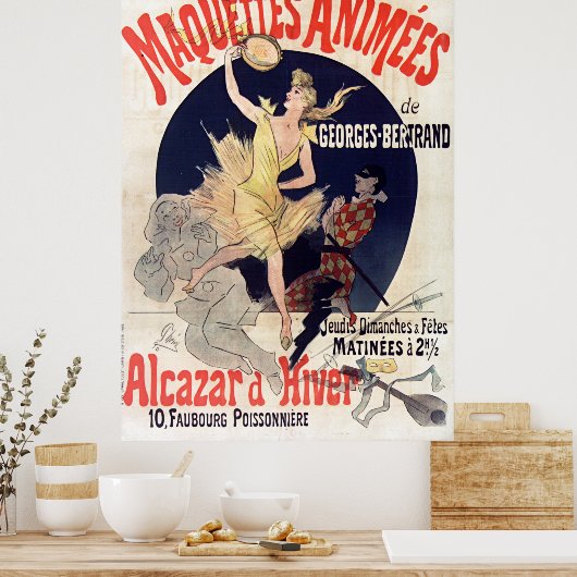 ヴィンテージフランスのマケッツアニメスアルカサルディバー ポスター (キッチン)
