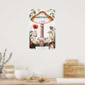 ヴィンテージフランスのマッシュルームイラストレーション ポスター (キッチン)