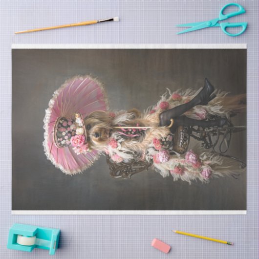 ヴィンテージフランスのヨークシャーテリア 薄葉紙 (クラフト)